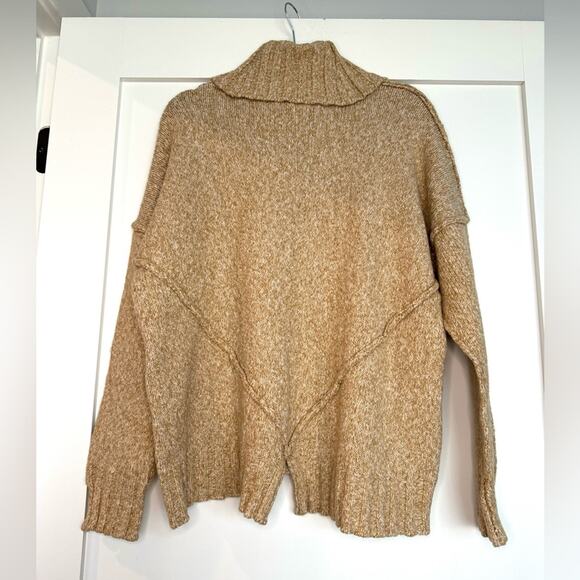 Michael Kors Oatmeal Heather Turtleneck Cotton Wool Blend Sweater Size XL - Picture 7 of 10
